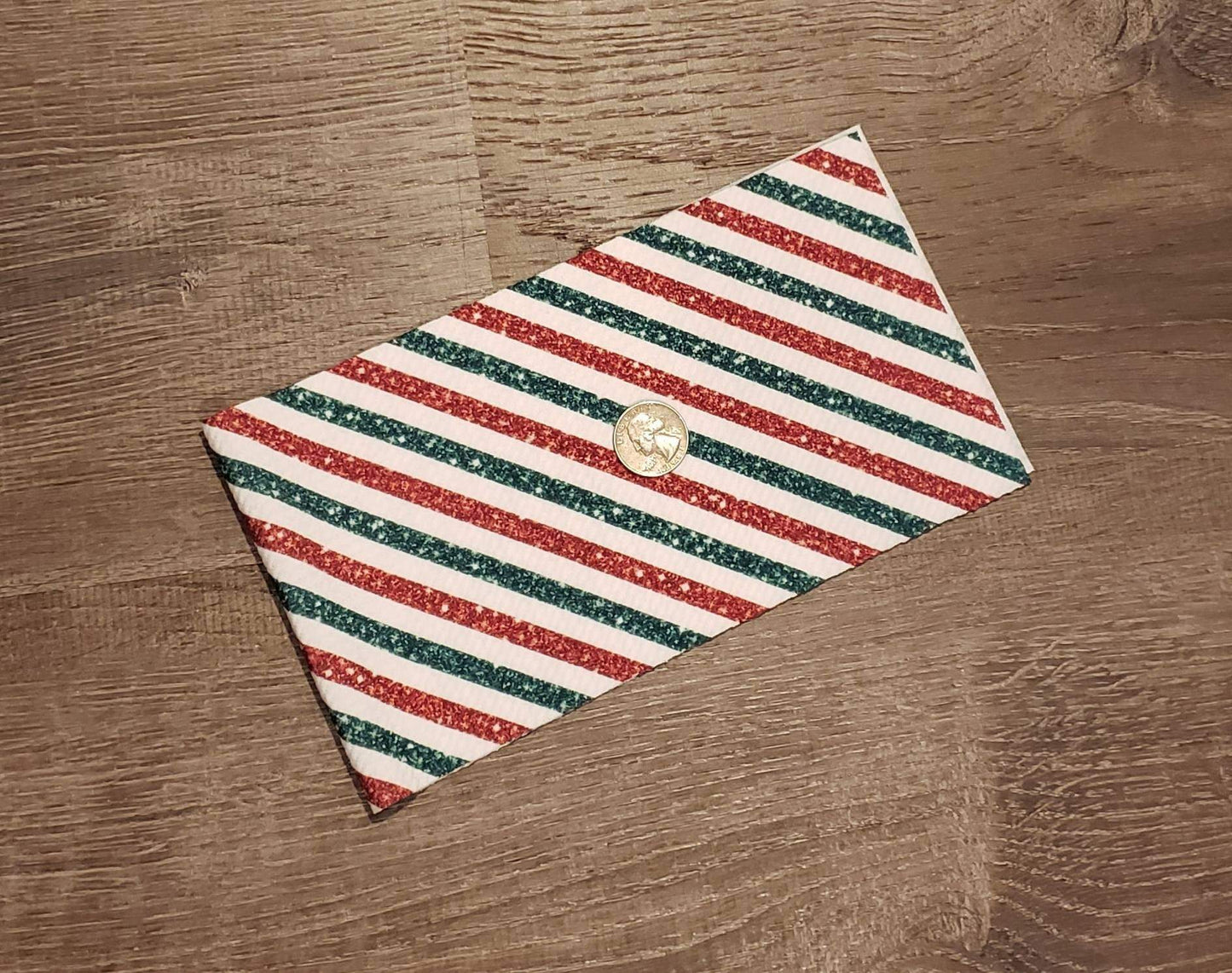 Christmas Glitter Stripe Fabric Strip- Bow Making- Headwrap- Scrunchies