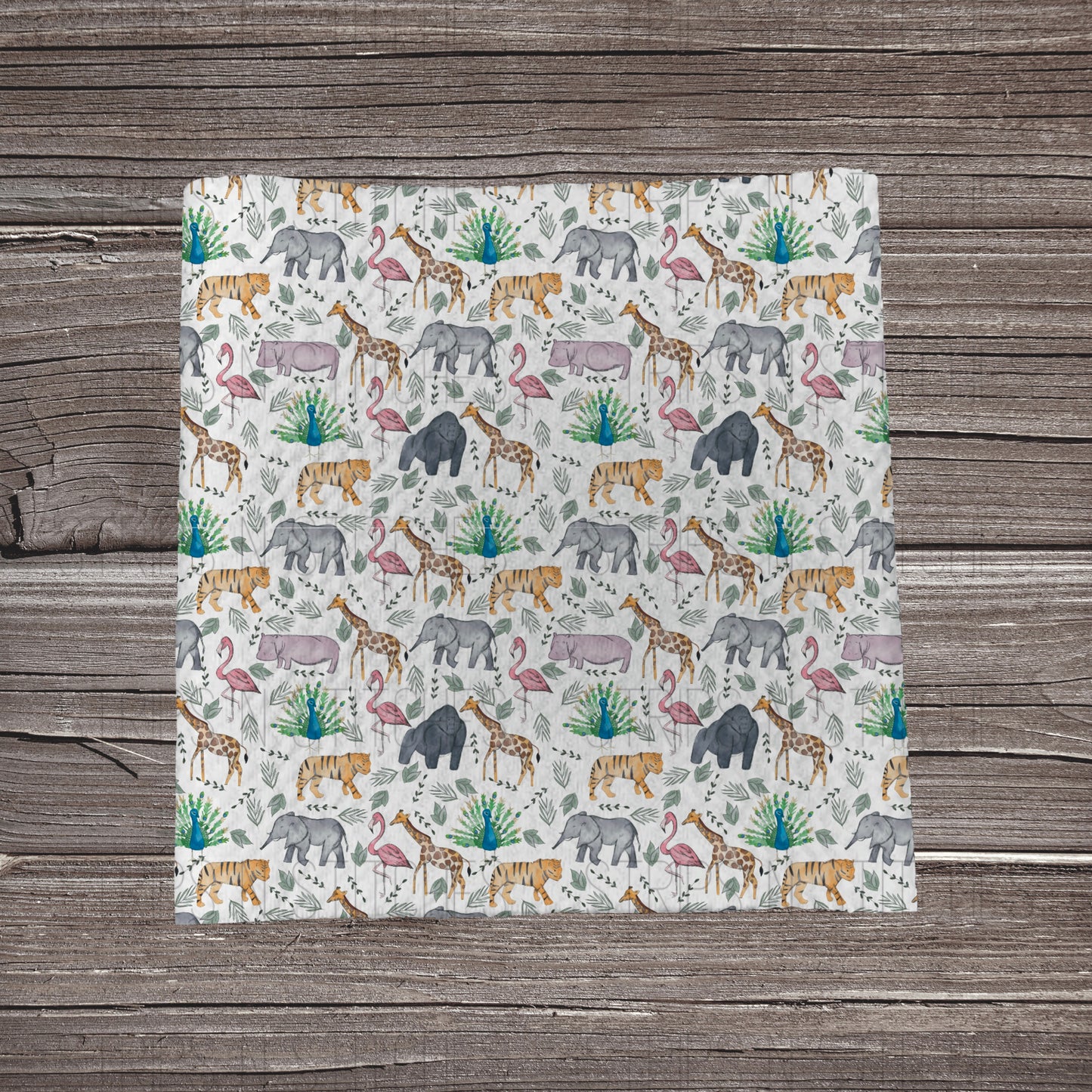 Watercolor Zoo Animals | Fabric Strip- Bow Making | Headwraps