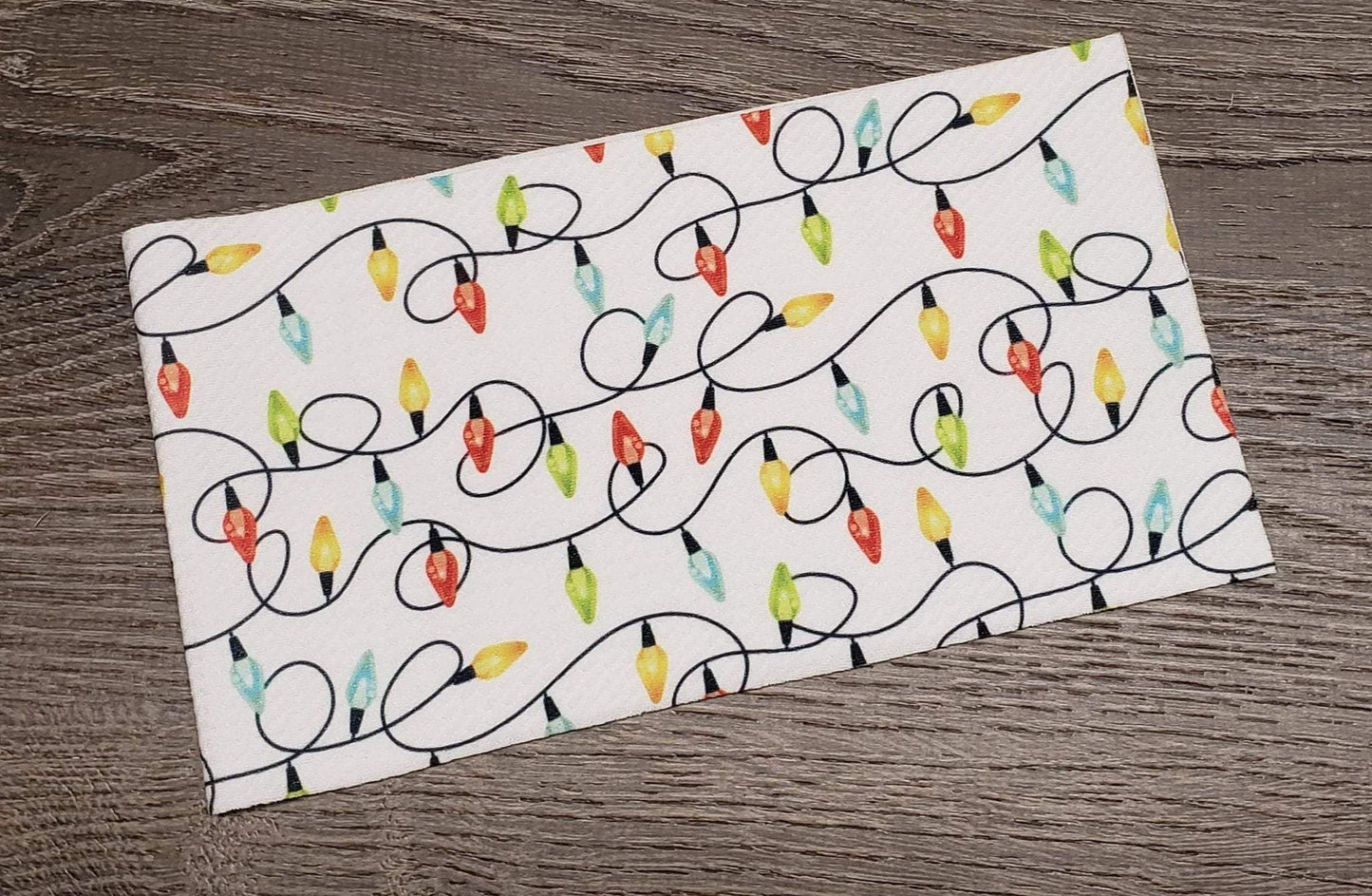 Christmas Lights Fabric Strip- Bow Making- Headwrap- Scrunchies
