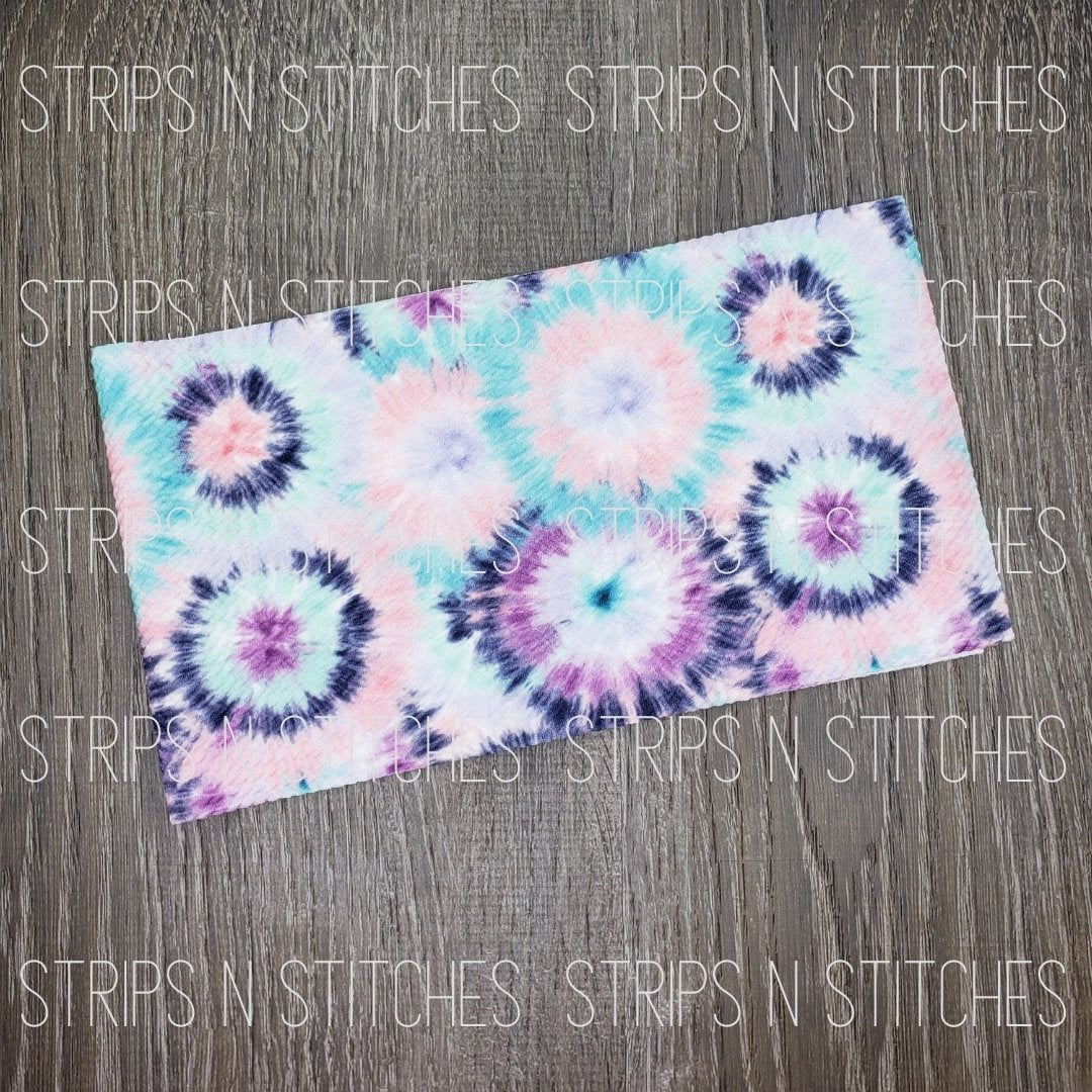 Purple Tie Dye Fabric Strip- Bow Making- Headwrap- Scrunchies