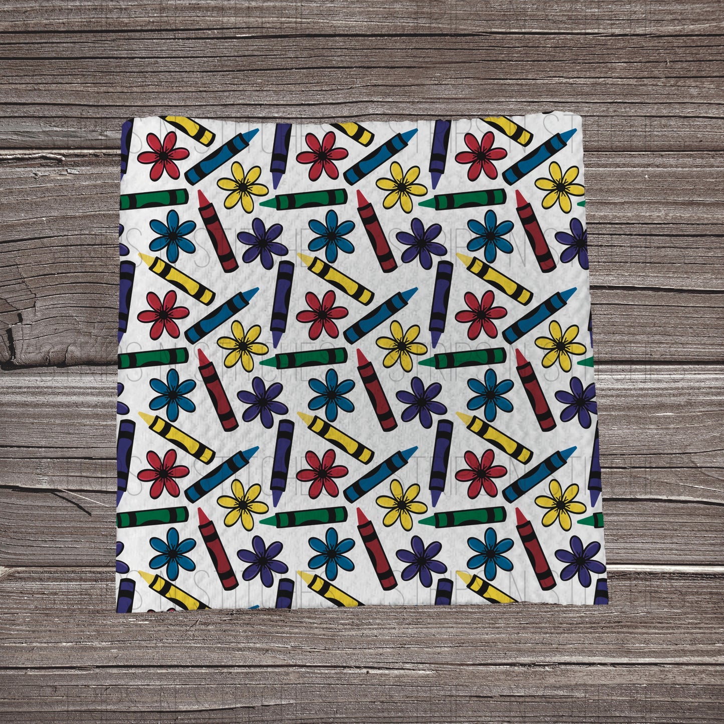 Crayons & Flowers | Fabric Strip- Bow Making- Headwrap- Scrun