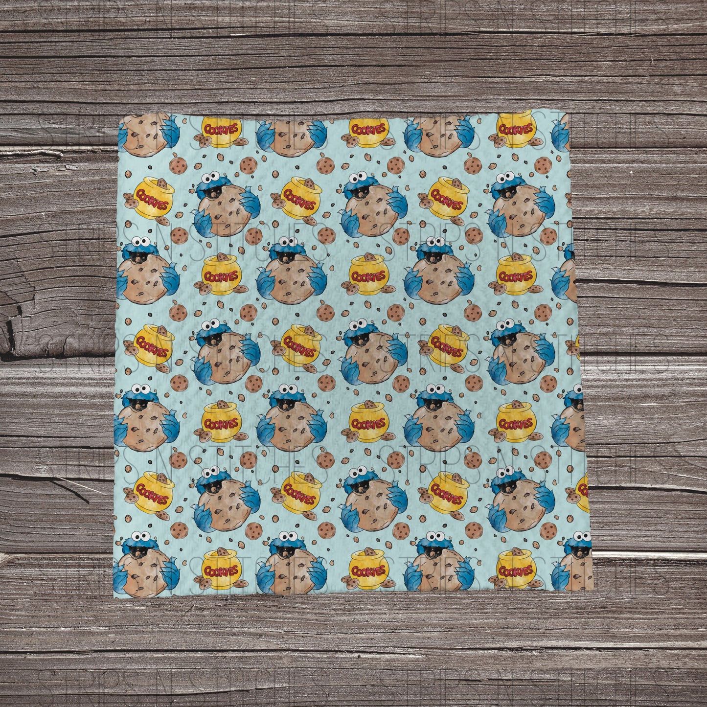 Cookie Monster Blue | Fabric Strip- Bow Making- Headwrap- Scrunchies