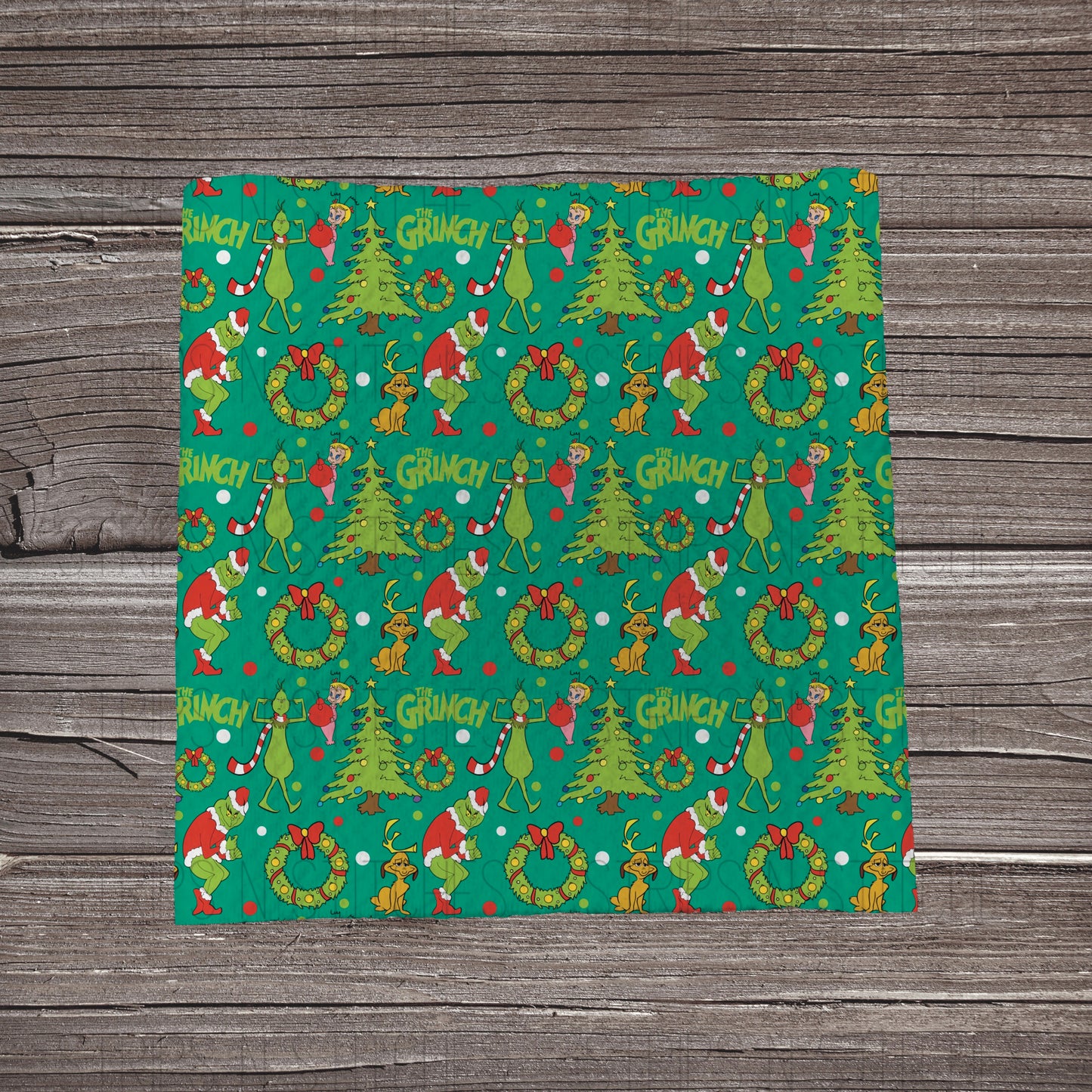 Merry Grinchmas Scatter- Green | Fabric Strip- Bow Making-