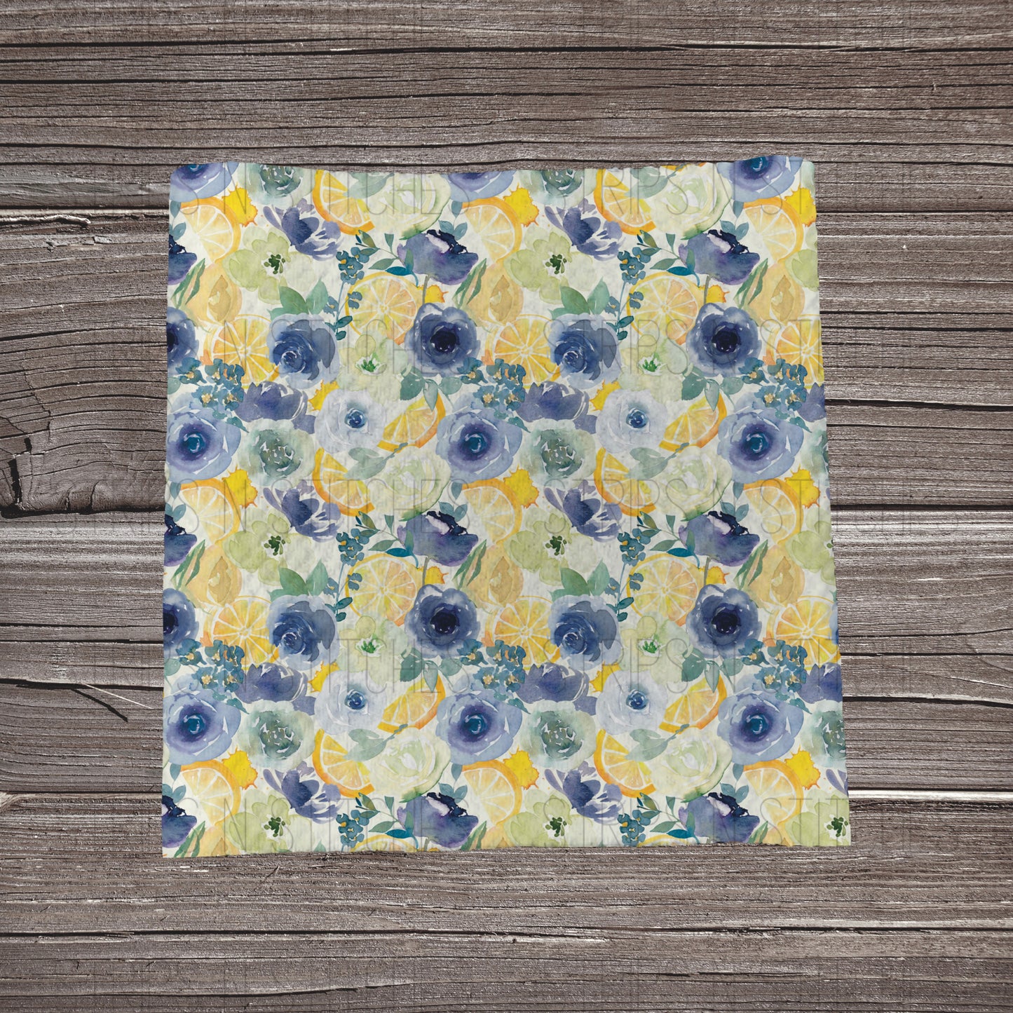 Lemon Floral | Fabric Strip- Bow Making- Headwrap- Scrunchies