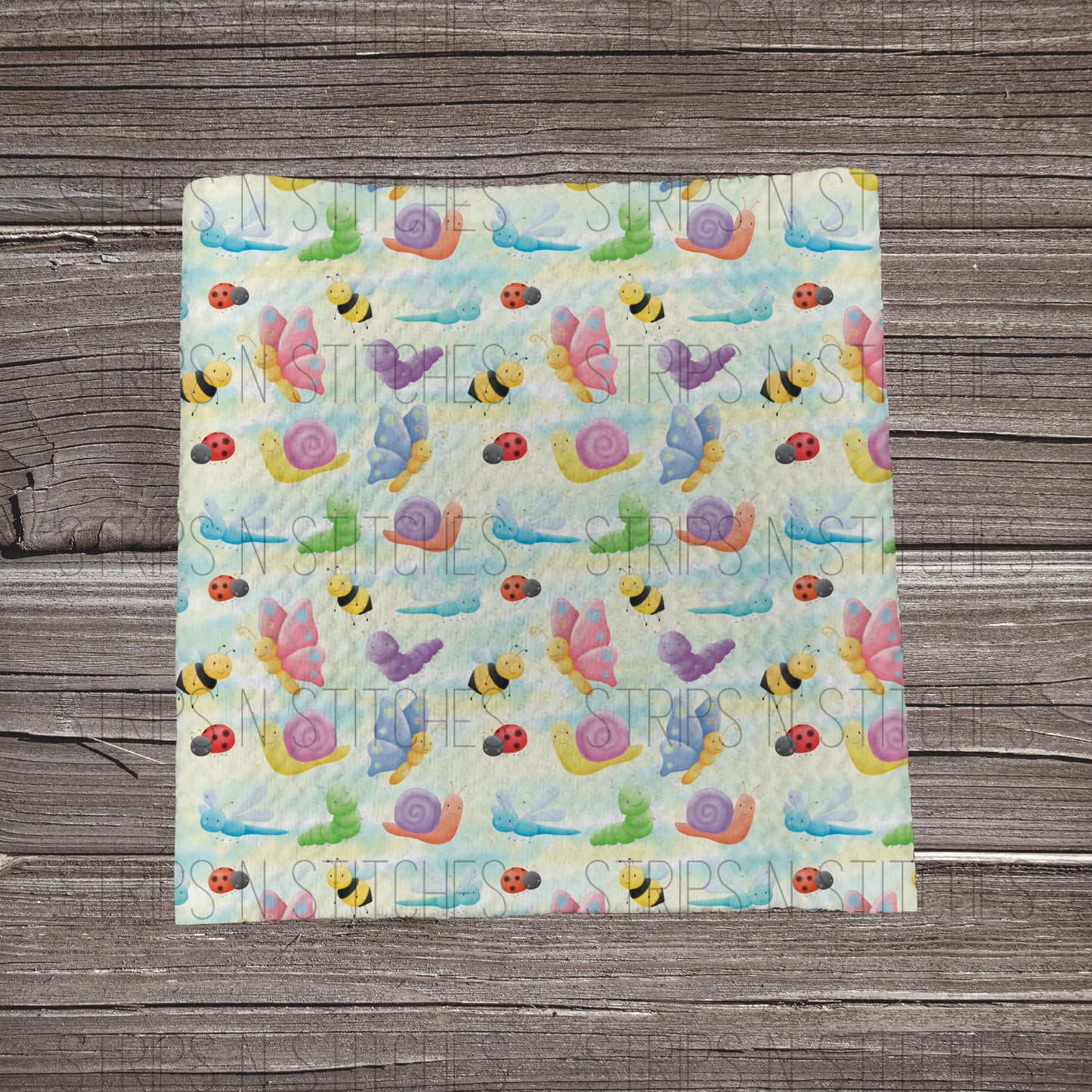 Watercolor Bugs | Fabric Strip- Bow Making- Headwrap- Scrunchies