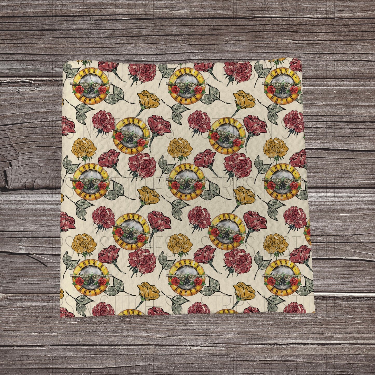 Distressed Floral Roses & Guns | Bow Making | Headwrap | Scrunchies