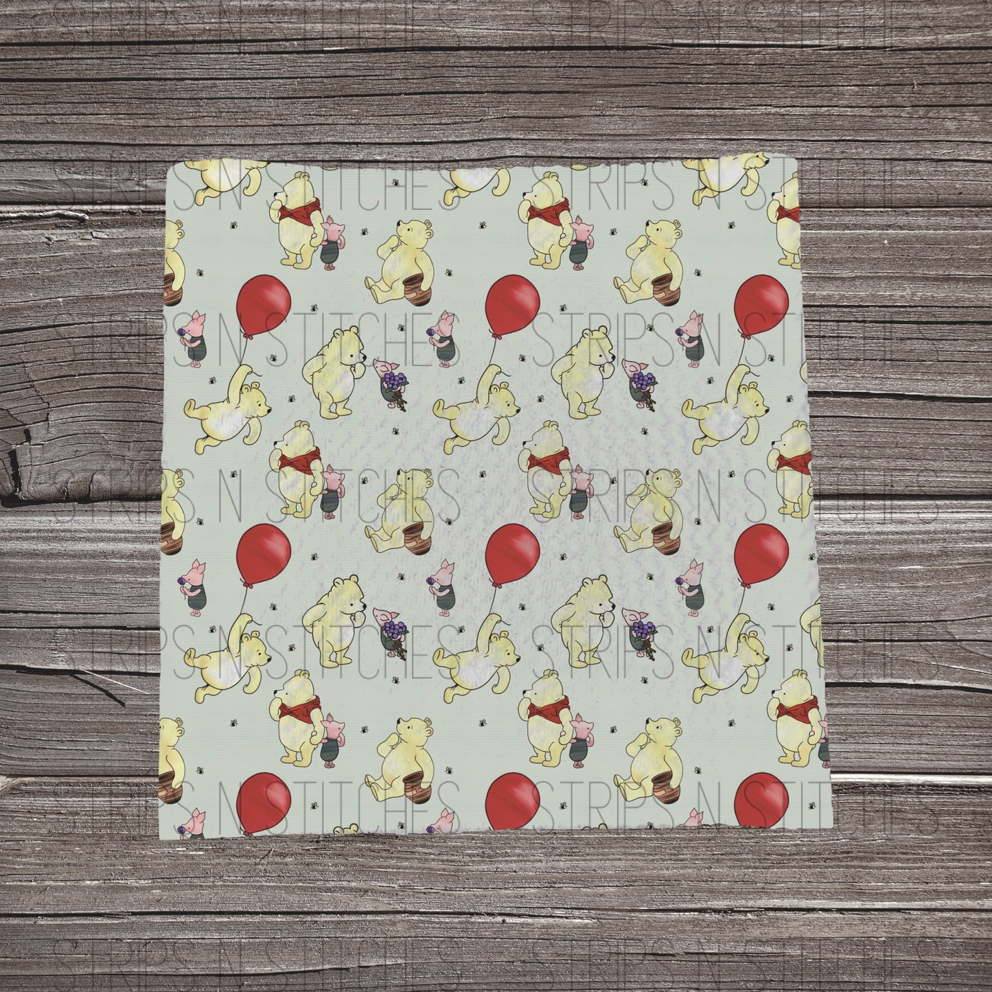 Classic Pooh & Piglet| Fabric Strip | Bow Making- Headwrap- Scrunchies
