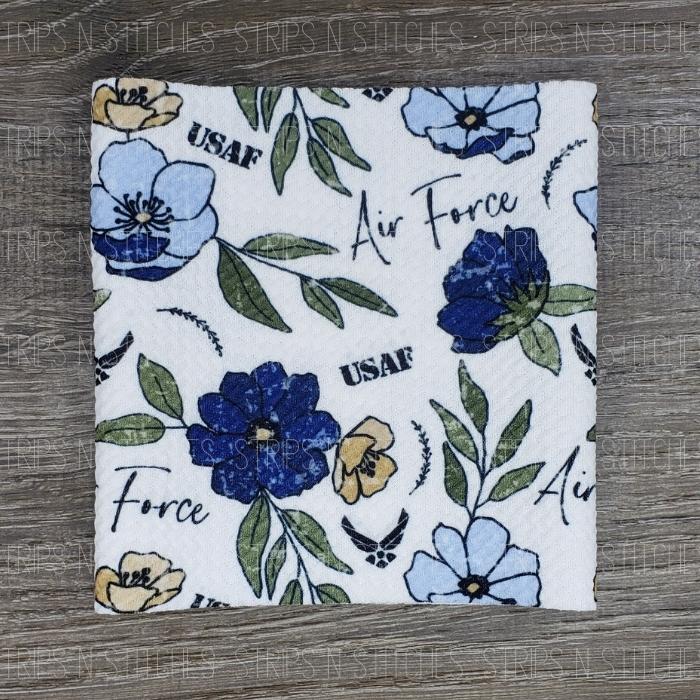 Floral Air Force | Bullet Fabric Strip | Bow Making | Scrunchie |