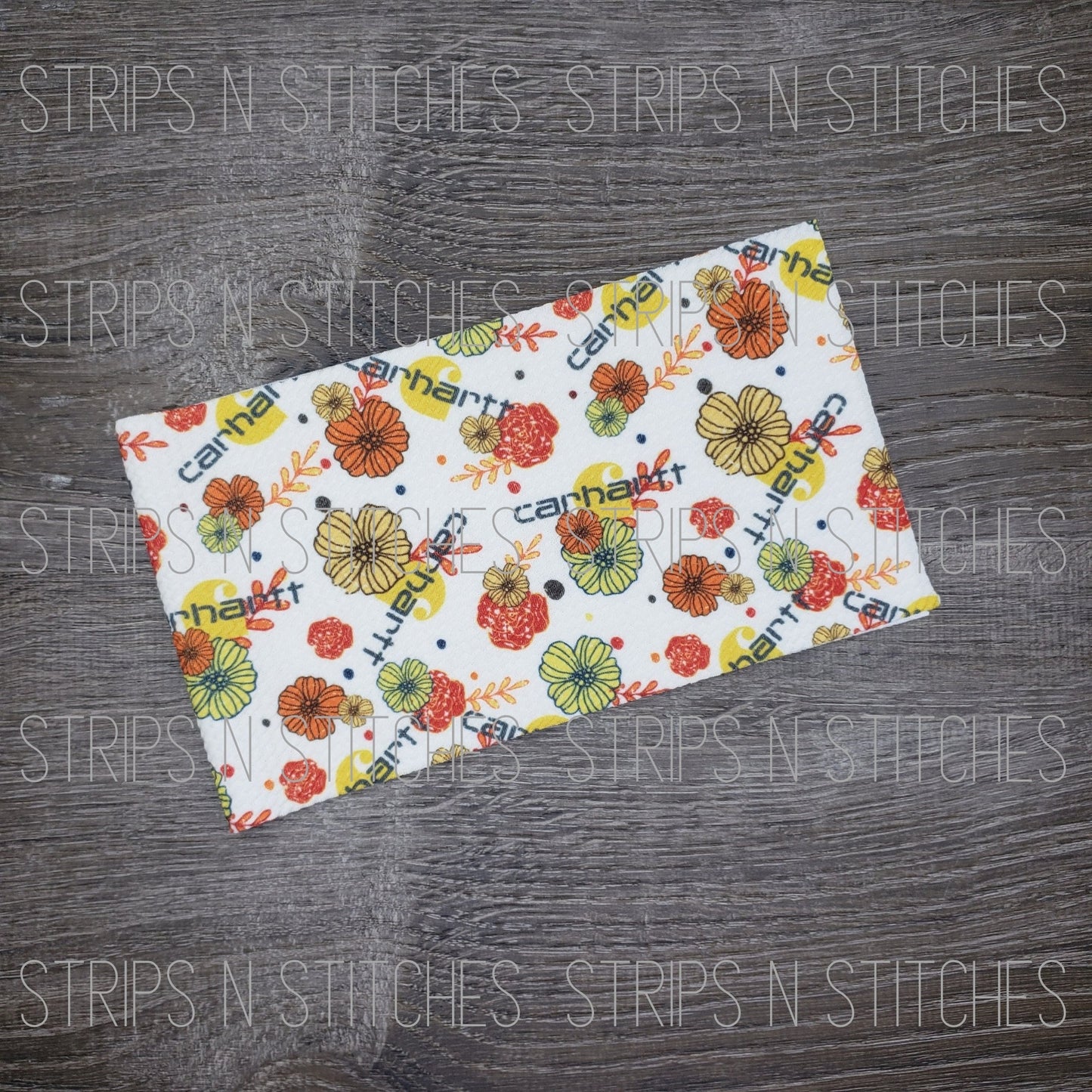 Floral Carhartt - Fabric Strip- Bow Making- Headwrap- Scrunchies