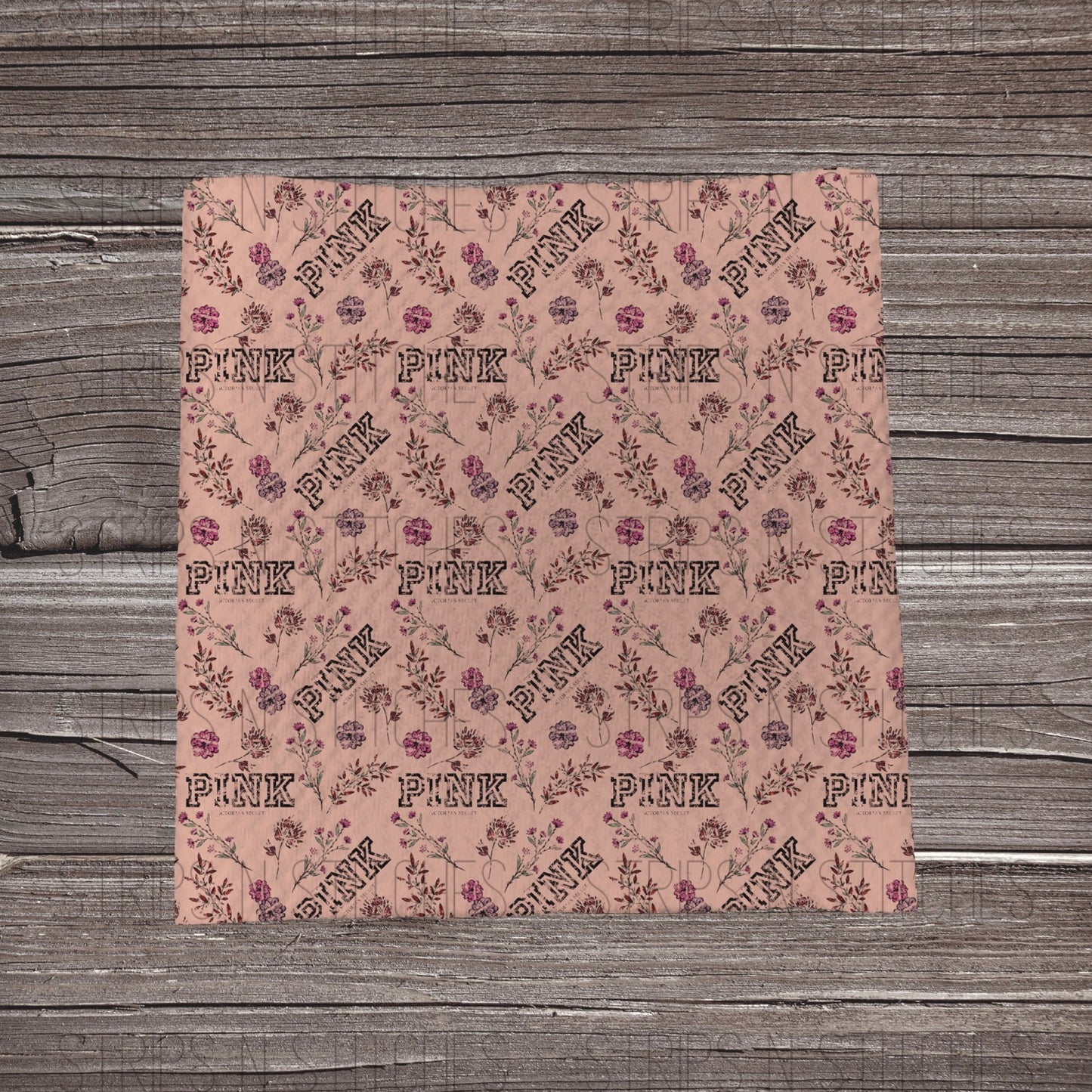 Distressed Floral Pink | Bow Making | Headwrap | Scrunchies