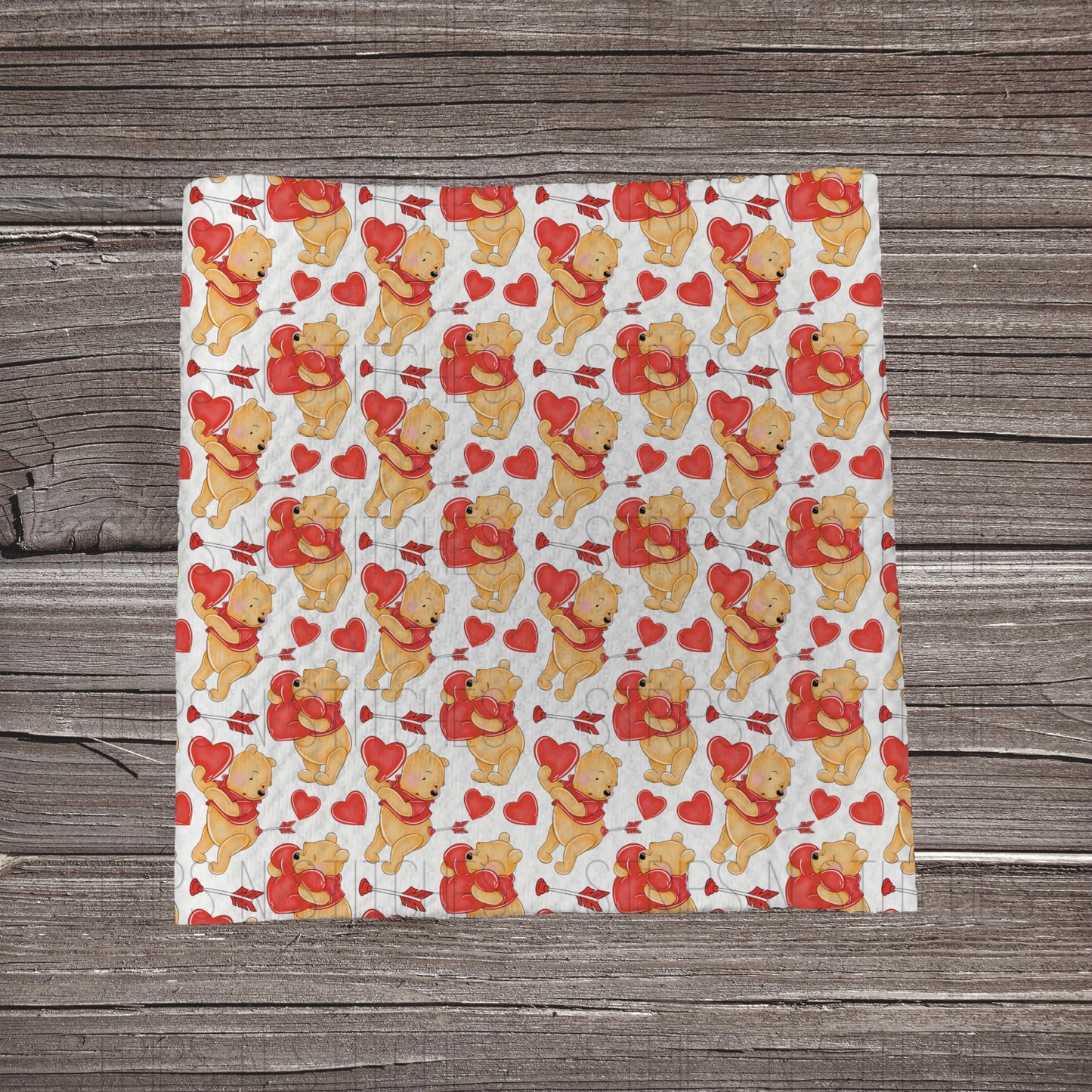 Valentine Bear & Hearts | Fabric Strip- Bow Making- Headwrap- Scrun