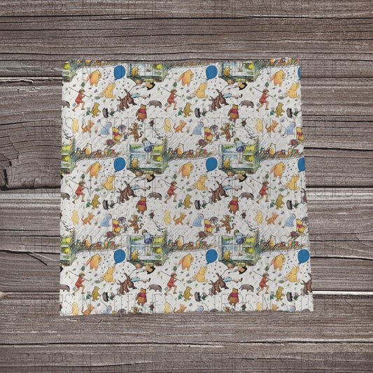 Vintage Sweet Bear & Crew | Fabric Strips | Bow Making | Headwrap | Scrunchies