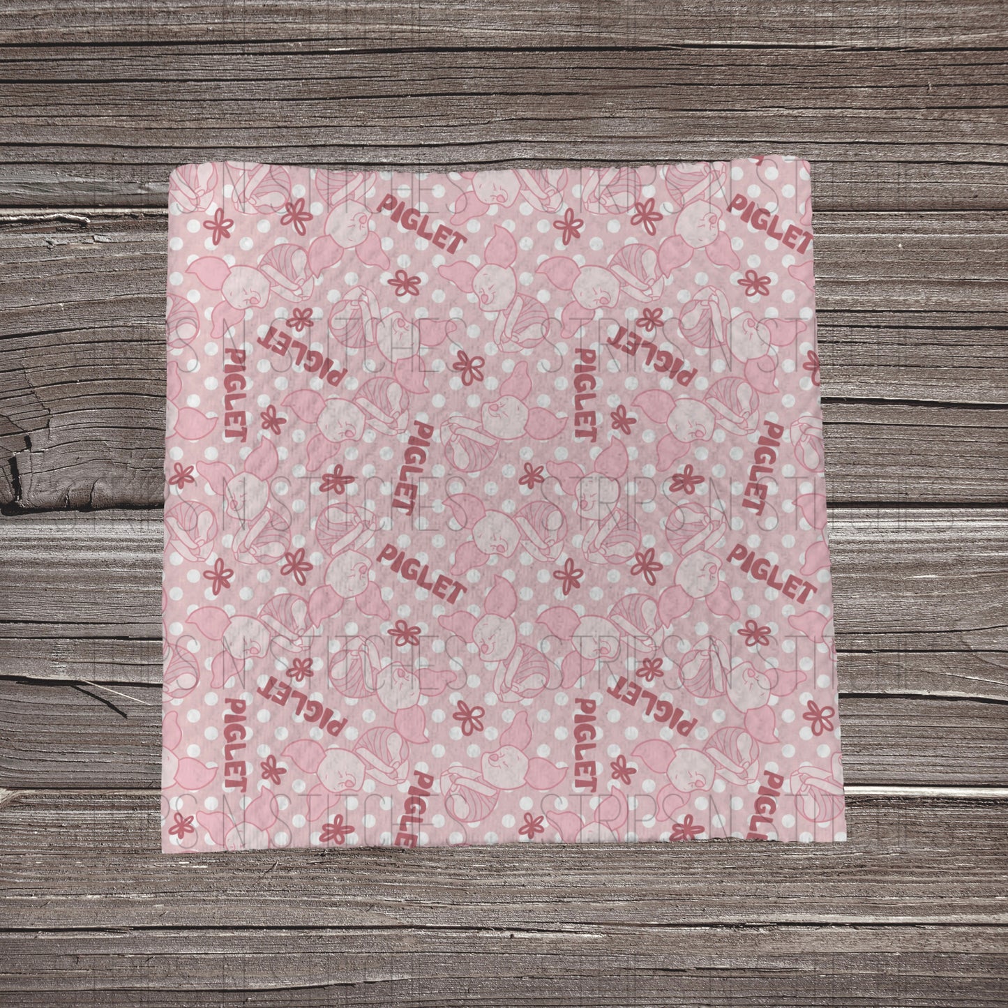 Pink Pig Text | Fabric Strip- Bow Making- Headwrap- Scrunchies