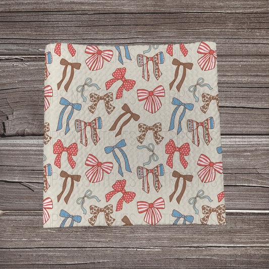 Red, White & Blue Western Bows  | Bullet Fabric Strip | Bow Making | Scrunchie | Headwraps