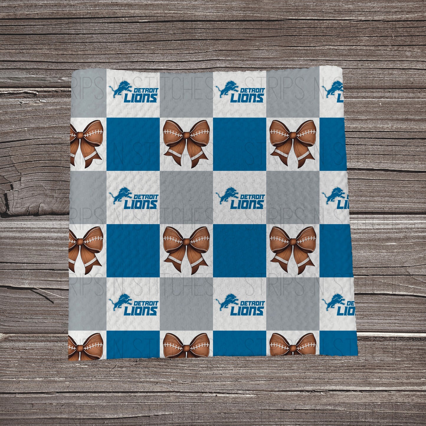 Checkered Pro Football & Bows *EXCLUSIVE* | All 32 Teams Available | Fabric Strip- Bow Making