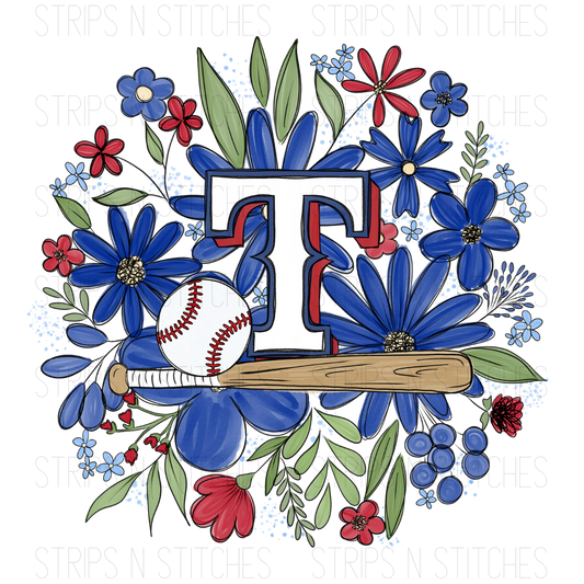2024 MLB Floral ADULT (9 inches) | Sublimation Transfer | Create Your Own Shirt