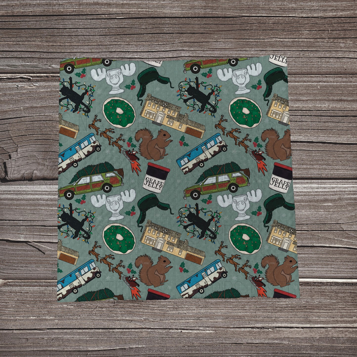 Christmas Trip Scatter- Green | Bullet Fabric Strip | Bow Making | Scrunchie | Headwraps