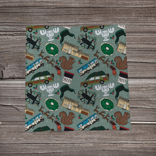 Christmas Trip Scatter- Green | Bullet Fabric Strip | Bow Making | Scrunchie | Headwraps