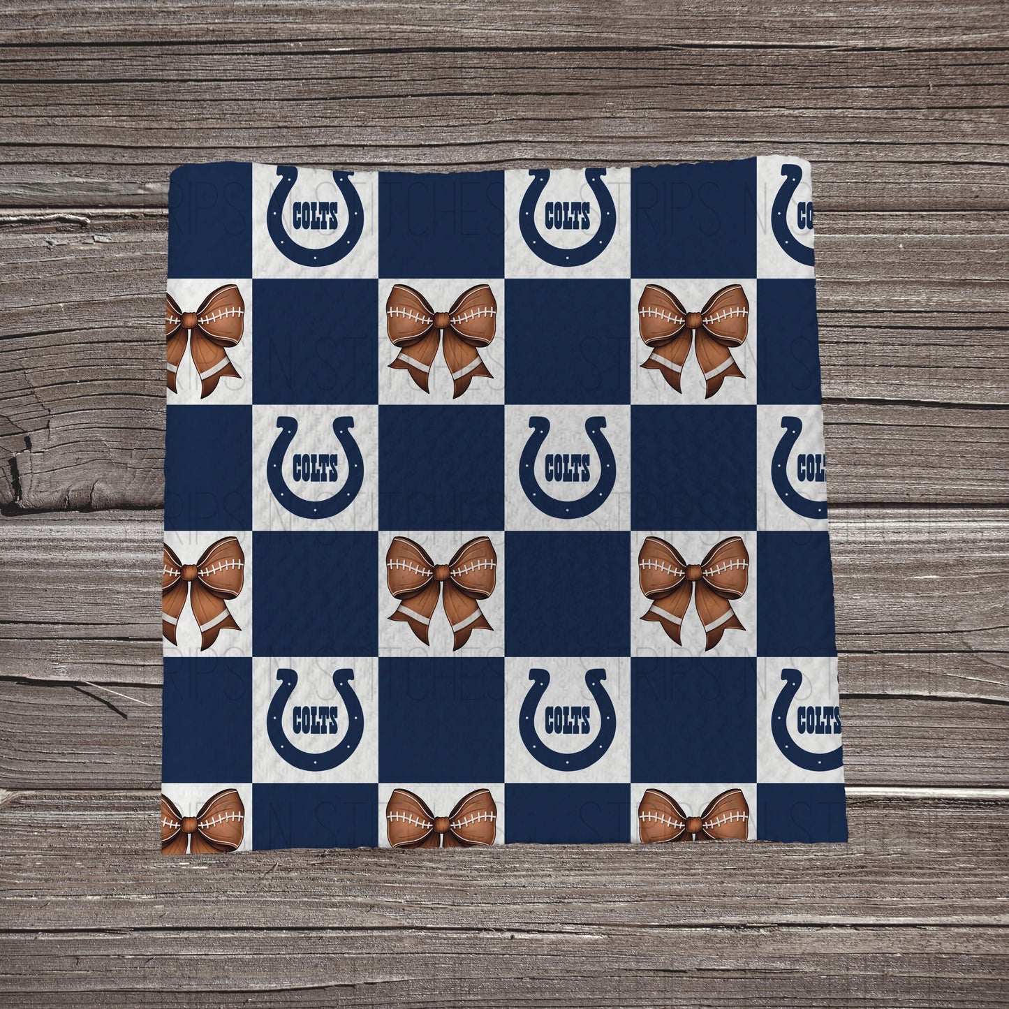 Checkered Pro Football & Bows *EXCLUSIVE* | All 32 Teams Available | Fabric Strip- Bow Making