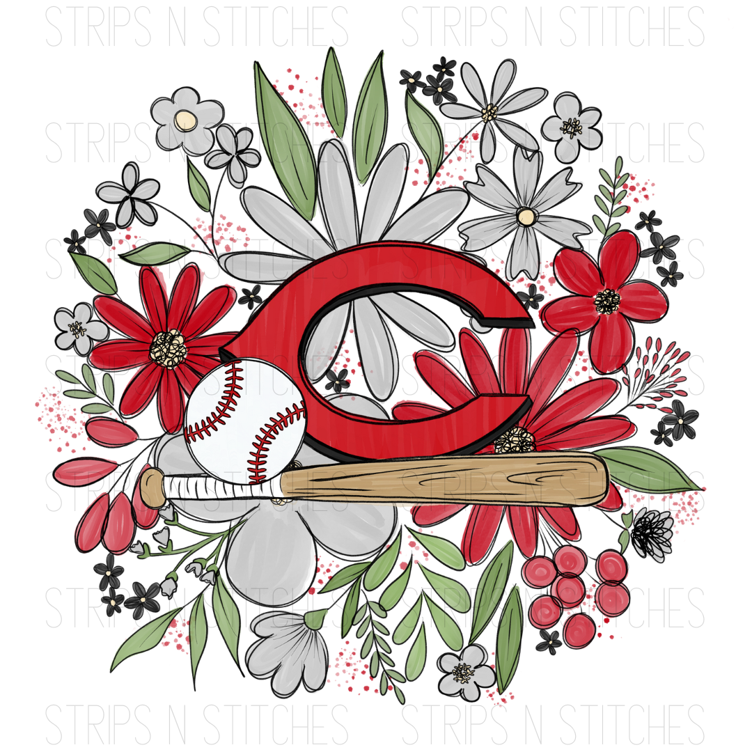 2024 MLB Floral ADULT XL (10 inches) | Sublimation Transfer | Create Your Own Shirt