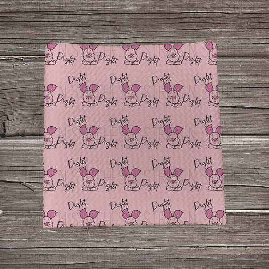 Scatter Pink Pig with Text | Fabric Strips | Bow Making | Headwrap