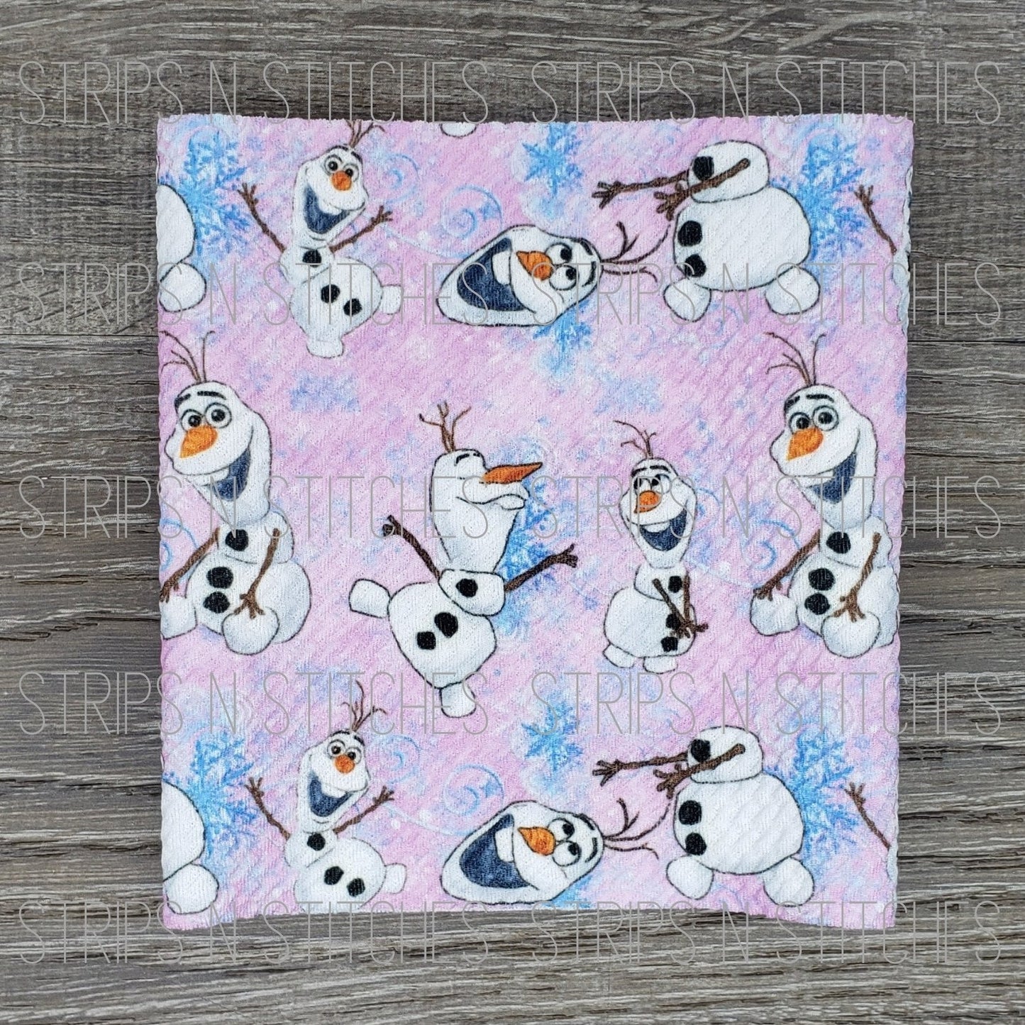 Pink & Blue Watercolor Ice Snowman | Fabric Strip | Bow Making | Scrunchie |