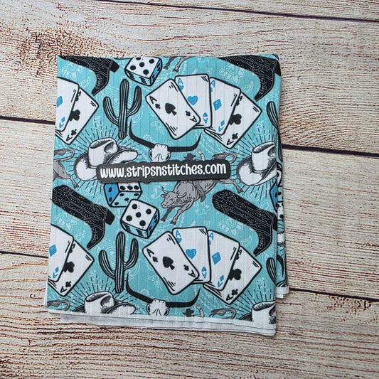 Turquoise Western - Half Yard- Wide Rib