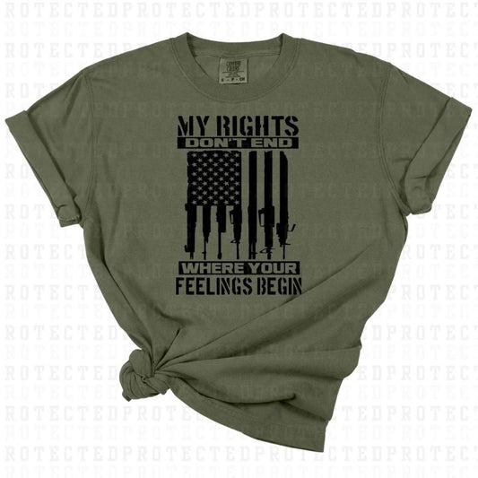 MY RIGHTS DONT END WHERE YOUR FEELINGS BEGIN - DTF TRANSFER