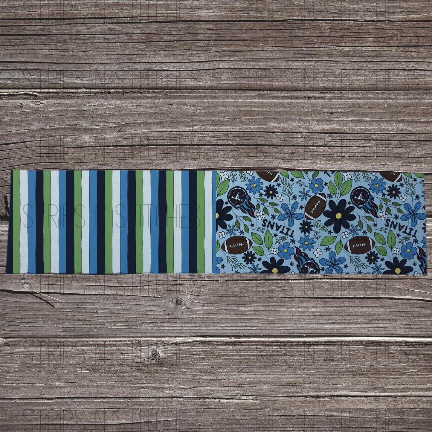 2024 Football - HALF & HALF LIGHT FLORAL | All 32 Teams Available | Fabric Strip | Bow Making | Scrunchies | Headwraps