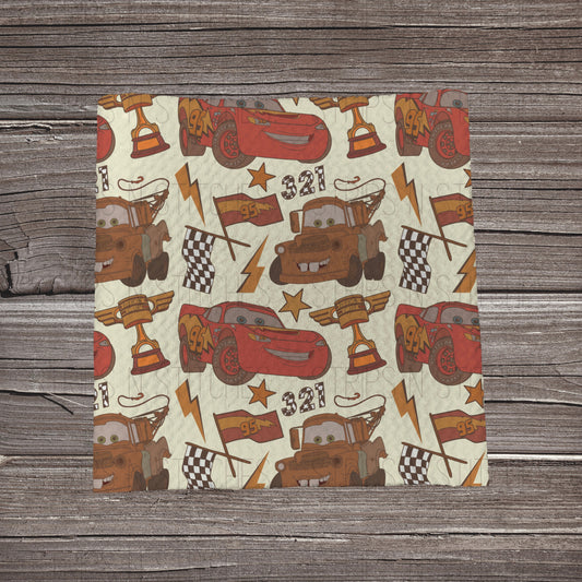 Muted Lightning Car | Fabric Strip- Bow Making- Headwrap- Scrunchies