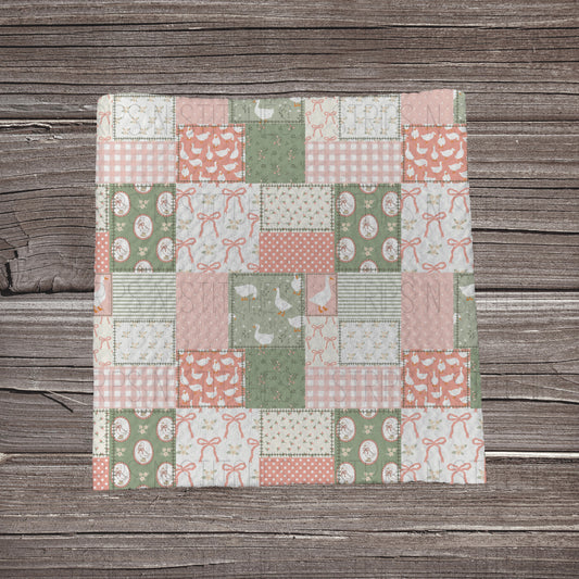 Pink Fancy Goose Patchwork  | Bullet Fabric Strip | Bow Making | Scrunchie | Headwraps
