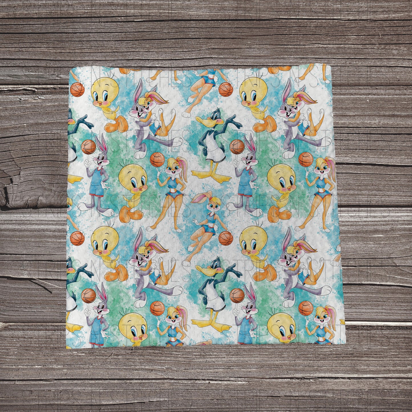 Watercolor Splatter Space Basketball | Fabric Strip- Bow Making- Headwrap- Scrunchies