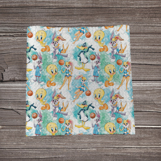 Watercolor Splatter Space Basketball | Fabric Strip- Bow Making- Headwrap- Scrunchies