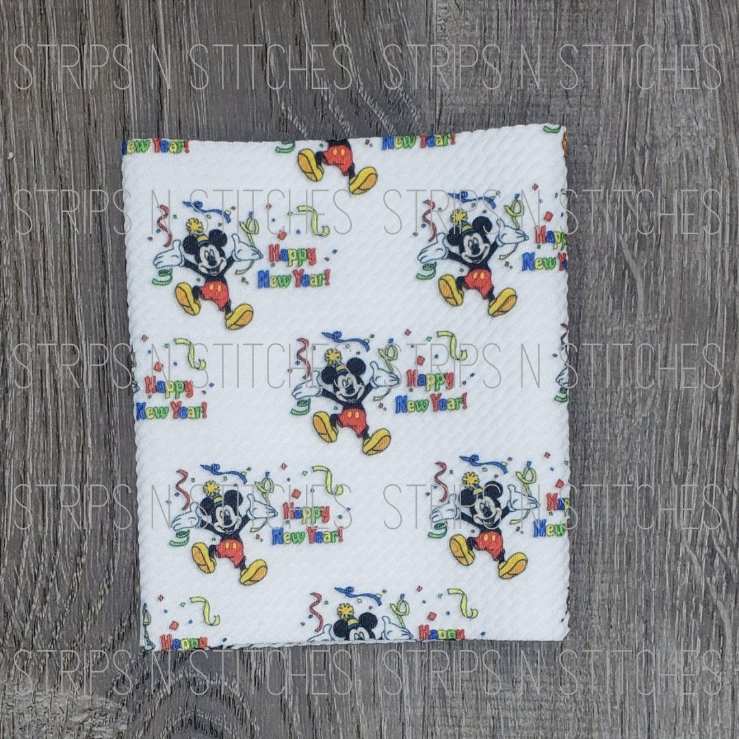 Happy New Year Boy MM- Fabric Strip- Bow Making- Headwrap- Scrunchies