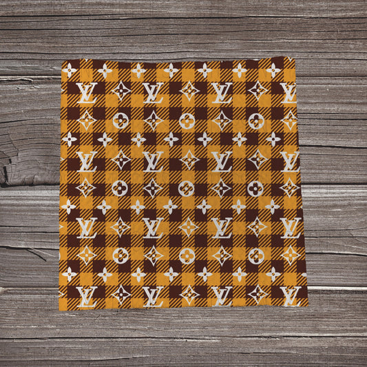 Yellow Plaid Boo-G | Fabric Strip- Bow Making- Headwraps- Scrunchies