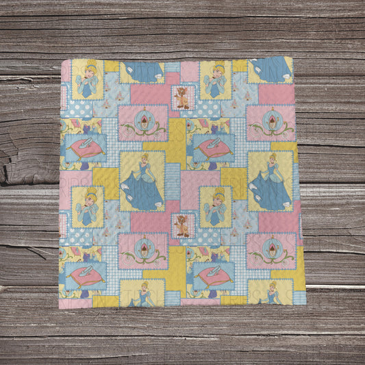 Blue Doll Patchwork | Fabric Strip- Bow Making- Headwrap