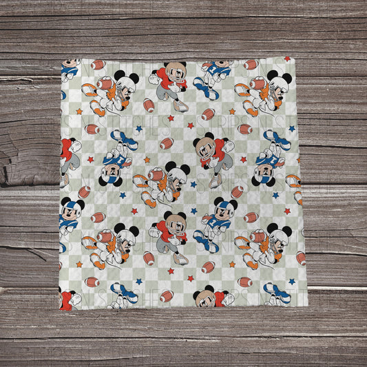 Checkered Football MM | Bullet Fabric Strip | Bow Making | Scrunchie |