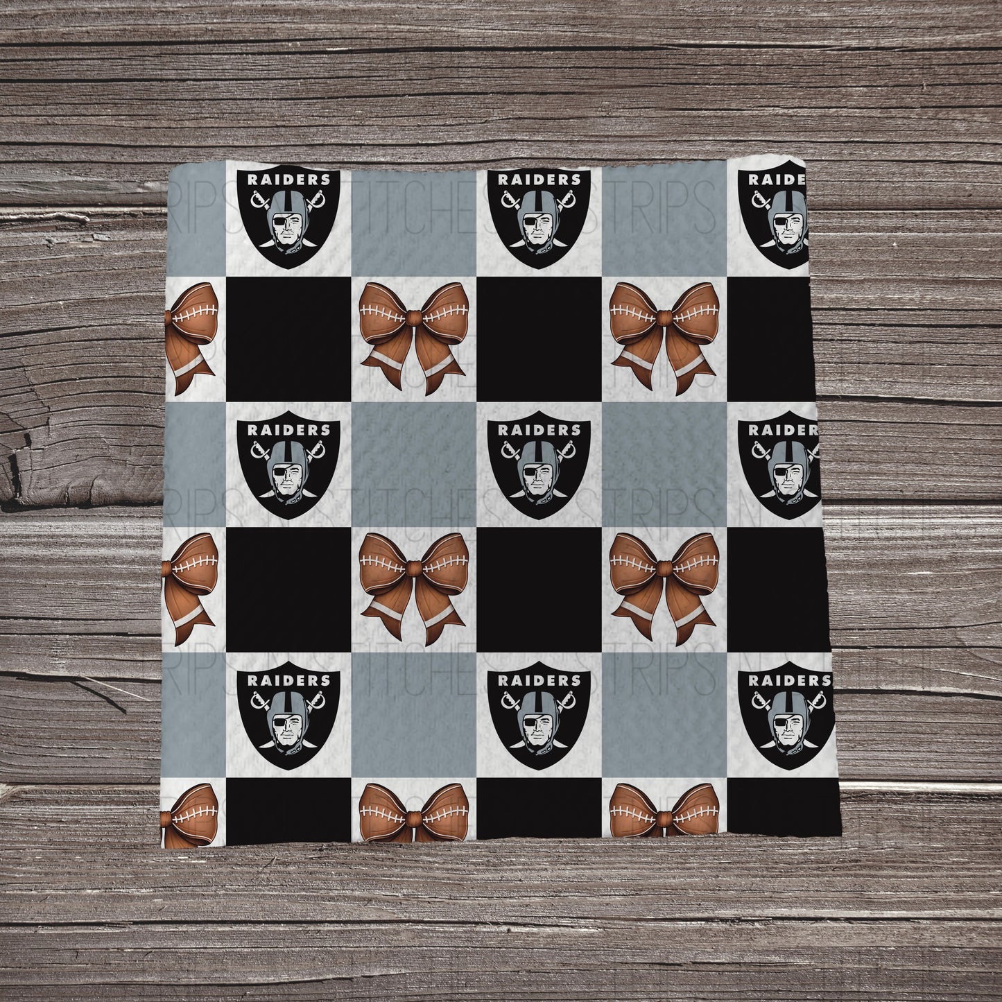 Checkered Pro Football & Bows *EXCLUSIVE* | All 32 Teams Available | Fabric Strip- Bow Making