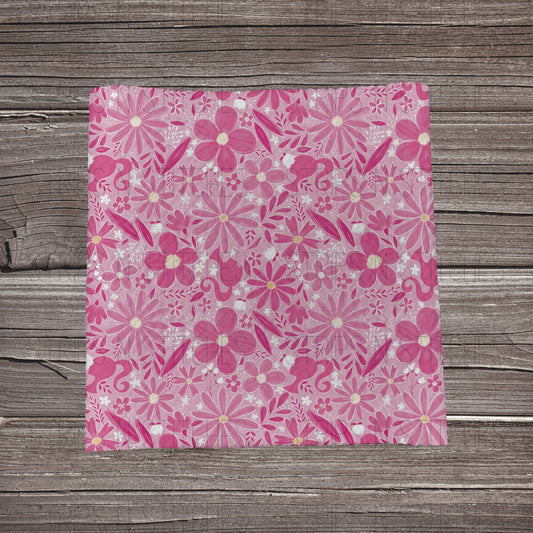 Sketch Floral Malibu Fabric Strip- Bow Making- Headwrap- Scrunchies