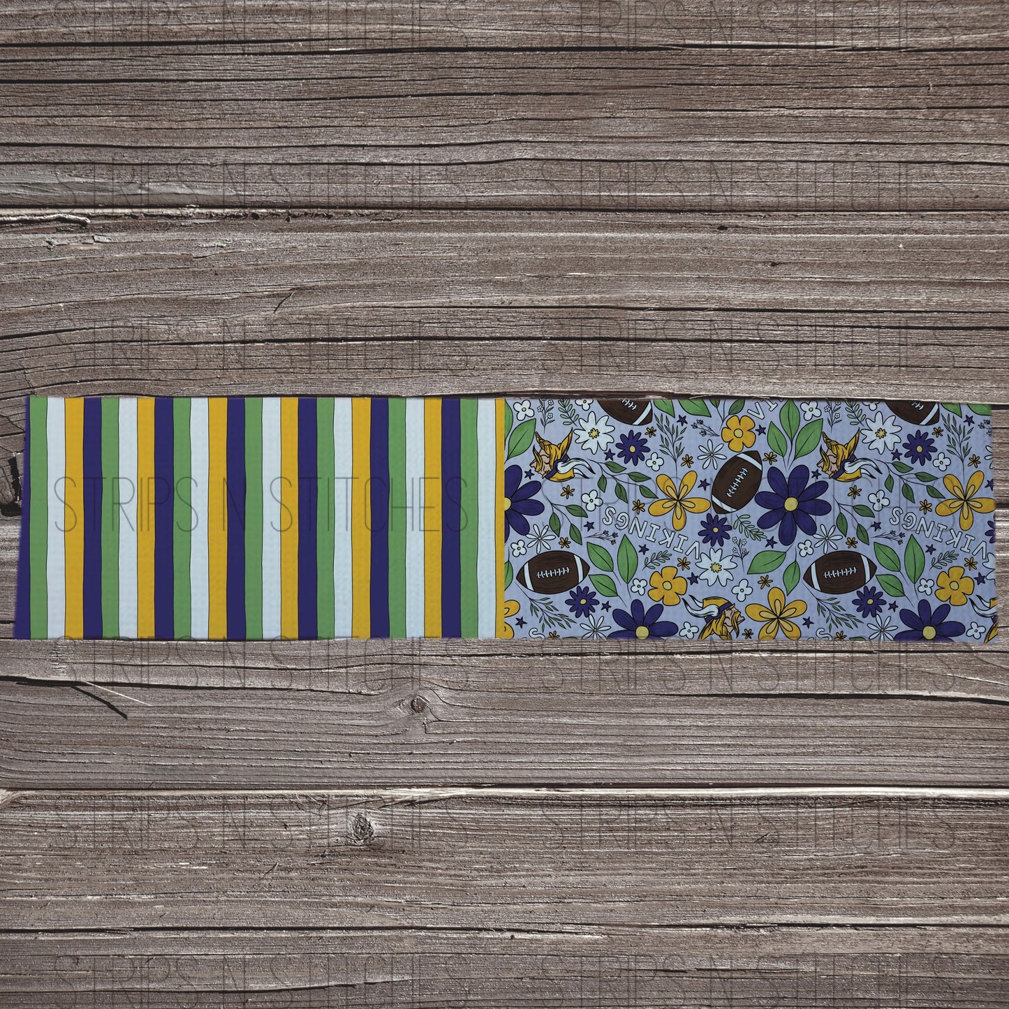 2024 Football - HALF & HALF LIGHT FLORAL | All 32 Teams Available | Fabric Strip | Bow Making | Scrunchies | Headwraps