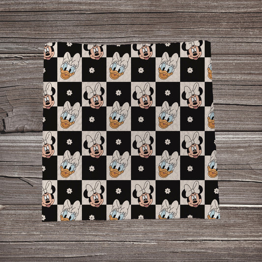 Black & Tan CheckeredMM & Duck | Bullet Fabric Strip | Bow Making | Scrunchie |
