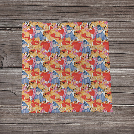 Valentine Wooded Forest Friends | Fabric Strip- Bow Making- Headwrap- Scrun