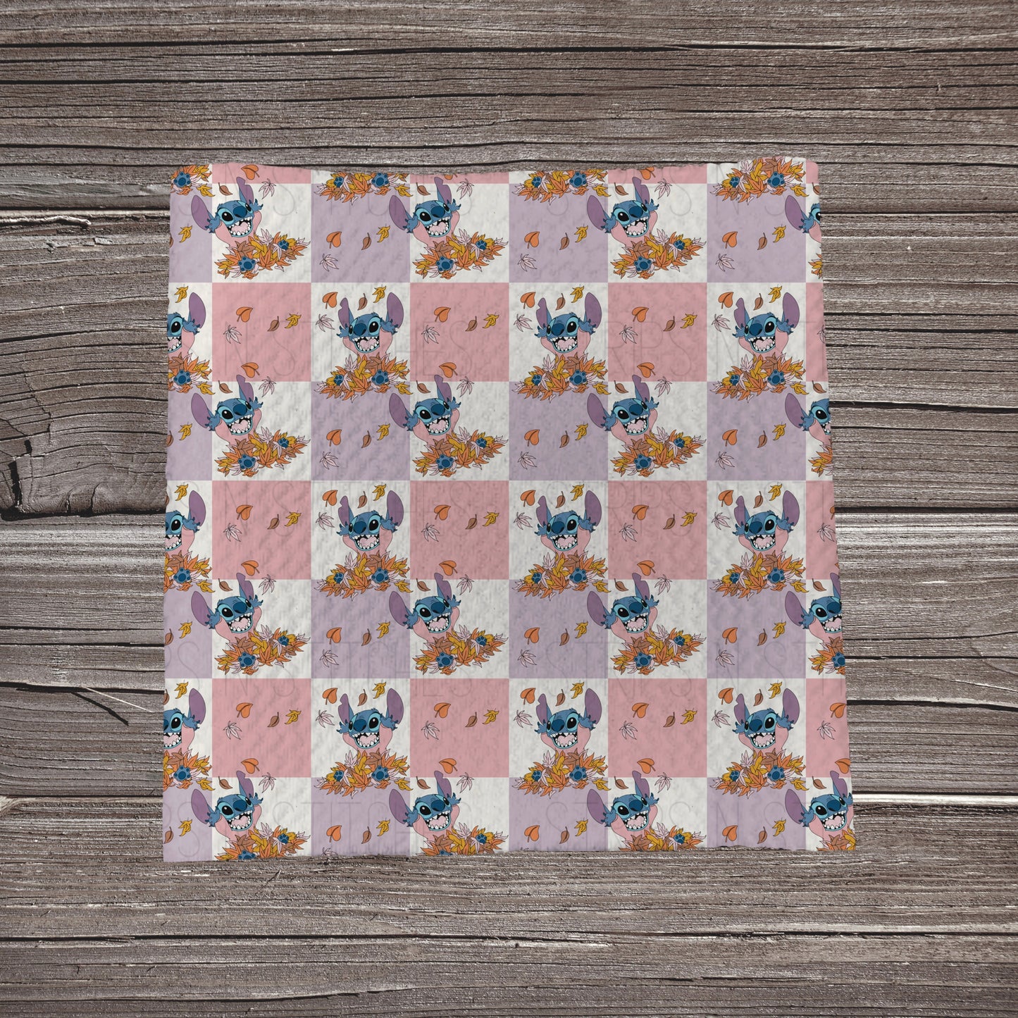 Pink & Purple Checkered Fall Alien | Fabric Strip- Bow Making- Headwraps- Scrunchies