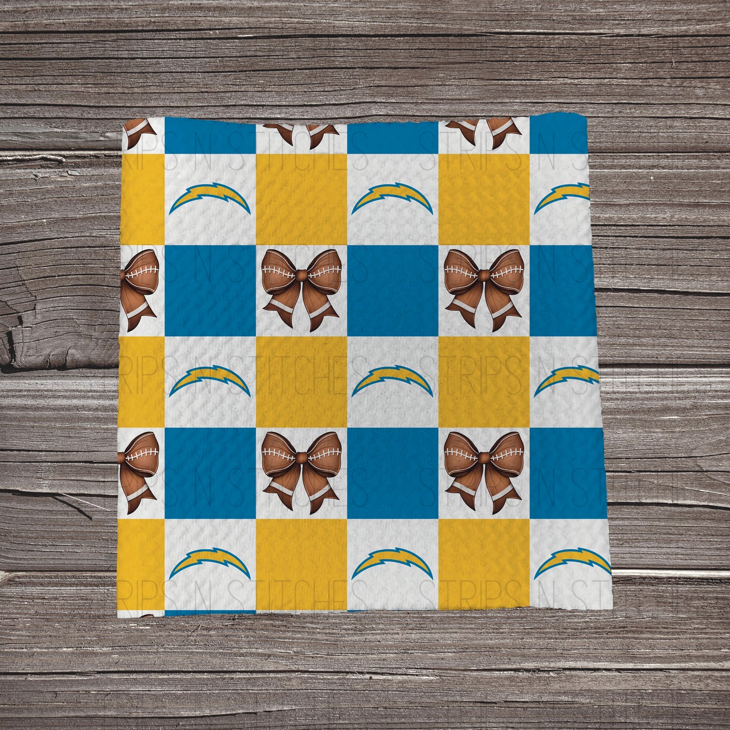 Checkered Pro Football & Bows *EXCLUSIVE* | All 32 Teams Available | Fabric Strip- Bow Making