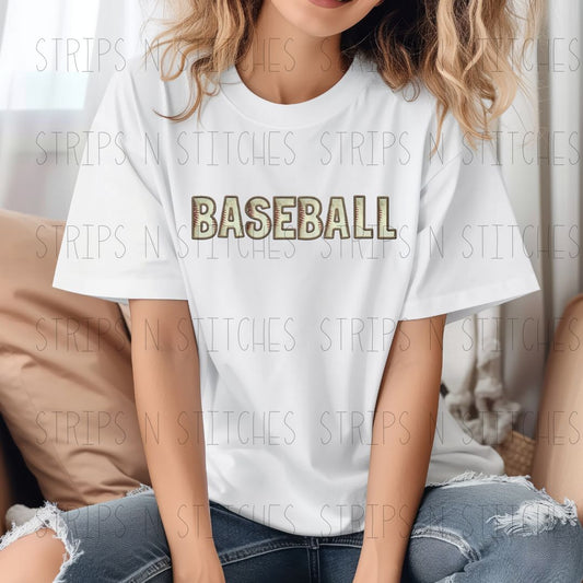 Baseball Faux Embroidery  DTF Transfer