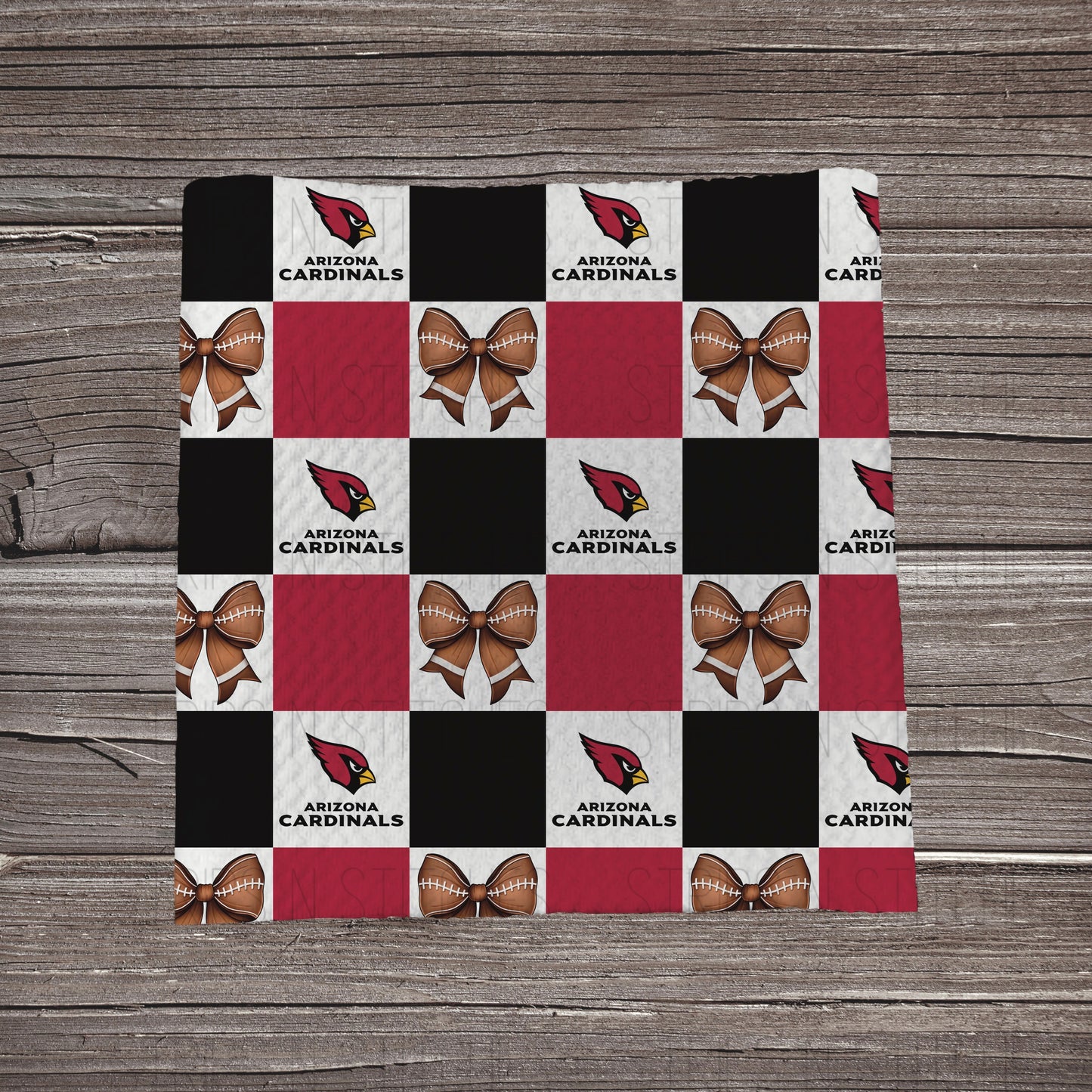 Checkered Pro Football & Bows *EXCLUSIVE* | All 32 Teams Available | Fabric Strip- Bow Making