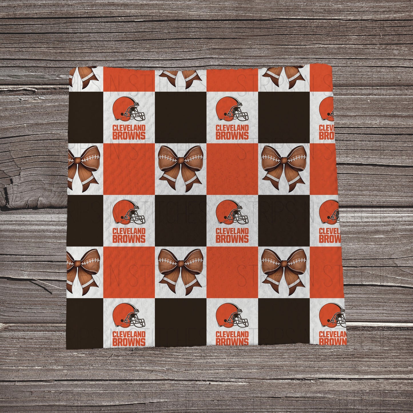 Checkered Pro Football & Bows *EXCLUSIVE* | All 32 Teams Available | Fabric Strip- Bow Making