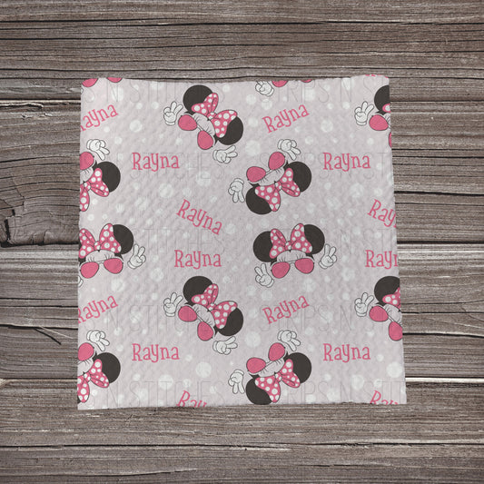 Minnie Mouse  - CUSTOM NAME  | Bullet Fabric Strip | Bow Making | Scrunchie | Headwraps