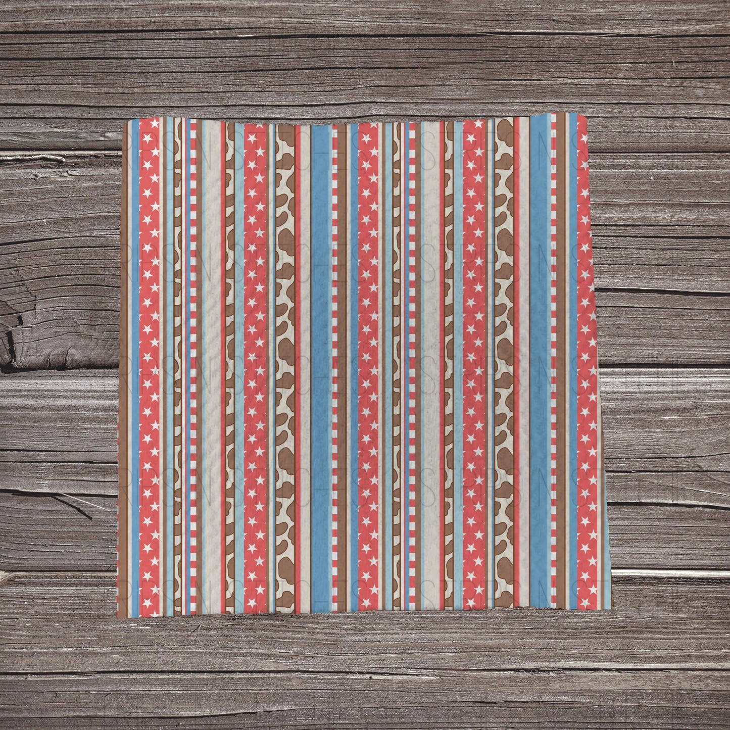Red, White & Blue Western Stripes  | Bullet Fabric Strip | Bow Making | Scrunchie | Headwraps