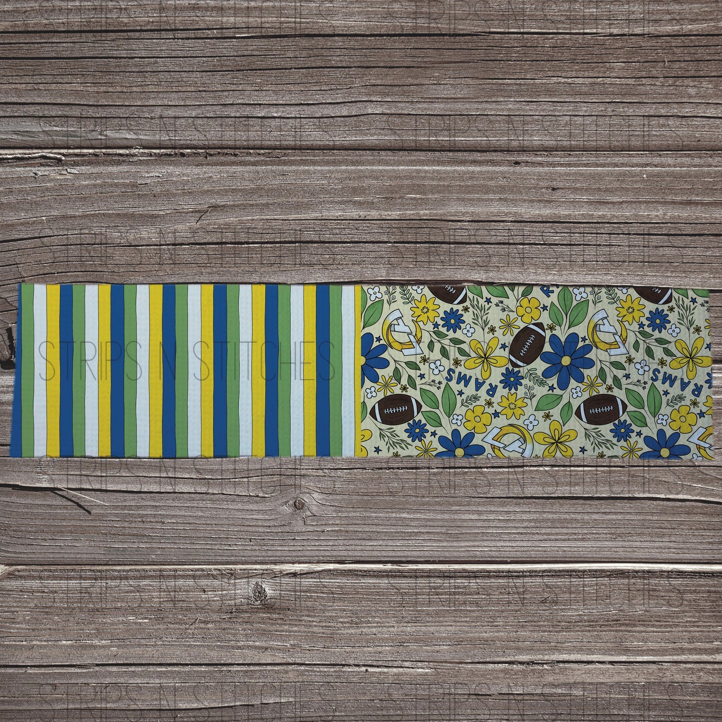 2024 Football - HALF & HALF LIGHT FLORAL | All 32 Teams Available | Fabric Strip | Bow Making | Scrunchies | Headwraps